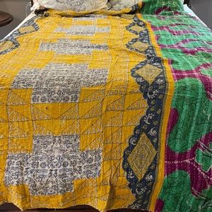 Hand quilted recycled Kantha throws